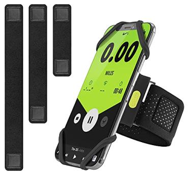 Imagem de BONE Gravata de corrida, suporte para celular de corrida, braçadeira esportiva de silicone lavável e amigável à pele, operadora universal de telefone de treino compatível com a maioria dos smartphones