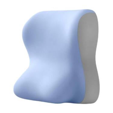 Imagem de YWJLQH Almofada de apoio lombar para pernas, ergonômica, macia e confortável, almofada de espuma viscoelástica, relaxante, para cadeira de escritório, Azul