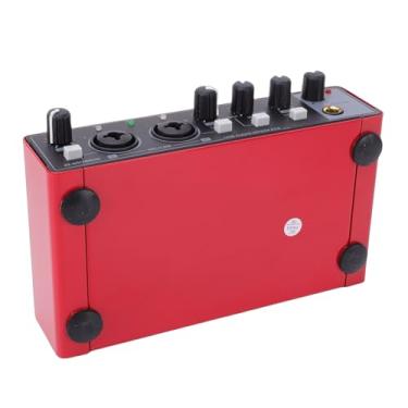 Imagem de Diydeg Interface de áudio USB C, Placa de Som Profissional de 24 Bits 192kHz Com Pré-amplificador Transparente e Entrada Hi Z para Gravação de Guitarra de PC para Músicos de (Vermelho)