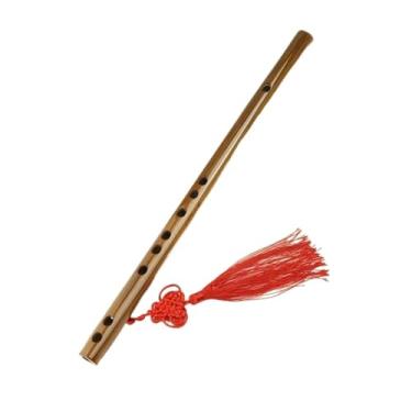 Imagem de Flauta de bambu de madeira de vento chave E chave curta instrumento portátil para iniciantes
