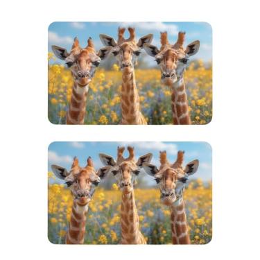 Imagem de Blueangle Conjunto de 2 ímãs de geladeira com rostos engraçados de girafas - Ímãs de geladeira decorativos engraçados - Seguro para lava-louças e decoração magnética durável (482)