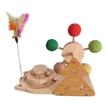 Imagem de Stgfyxgs Brinquedo para Gatos com Rolo, Arranhador e Proteção para Móveis, Bola Giratória para Gatos Brincarem e Se Divertirem em Ambientes Fechados.