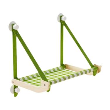 Imagem de Bothyi Rede para gatos, poleiro para gatos, poleiro para assentos de janela, para pendurar em janelas de fácil instalação, presente para prateleiras, Verde