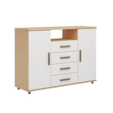Imagem de Cômoda Berlim 2 Portas 4 Gavetas Off White e Freijó