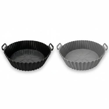 Imagem de Kit 2 Formas de Silicone Antiaderentes para Air Fryer com Alças Univer