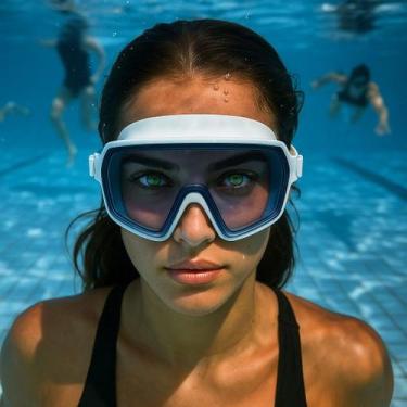 Imagem de Máscara-óculos p/ natação adulto silicone lente gradient cor:preto-bra