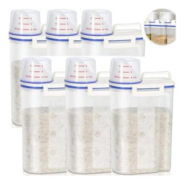 Imagem de Kit 6 Dispenser Organizador Pote Hermético Porta Sabão 2 Litros C/ Cop