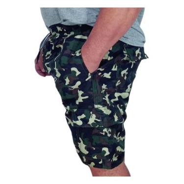 Imagem de Bermuda Cargo Masculina Camuflada em Poliester Estilo Conforto e Prati