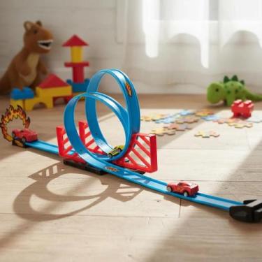 Imagem de Pista Duplo Looping Carrinho Fricção Voltas 360º Divertido Menino - Br