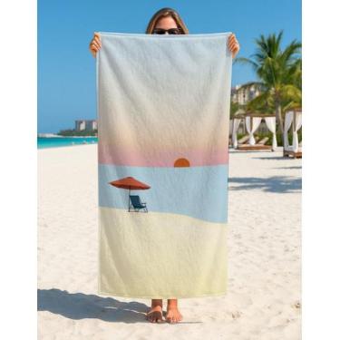 Imagem de Toalha Praia Banho Verão Surf Sol E Mar 70x140 Cm Estampada - Use Thuc