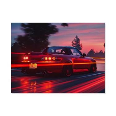 Imagem de HouLaiZhe S2000 Sports Speed Neon Art Posters Canvas Wall Estética Sala Decoração de Parede Impressões Galeria Sala Decoração de Parede para Quarto Sala de Estar Escritório 24 x 32 polegadas (60 x 80