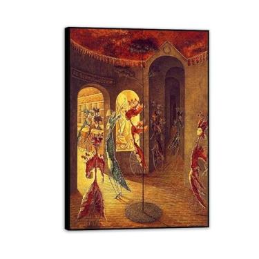 Imagem de SDYJ6GSW Remedios Varo Pintura em tela The Ladies At Bonhuer Poster Remedios Varo Decoração de casa Surrealismo Imagem de arte de parede para sala de estar quarto banheiro decoração de parede 100 x 70