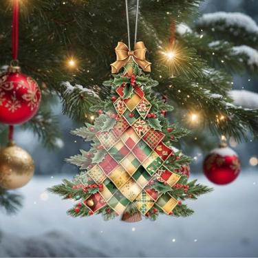 Imagem de Enfeites de Natal, árvore de cristal, enfeites de árvore de Natal feitos à mão, decoração de carro e casa - presentes de Natal, decoração de artesanato em acrílico, ideias de troca de presentes para