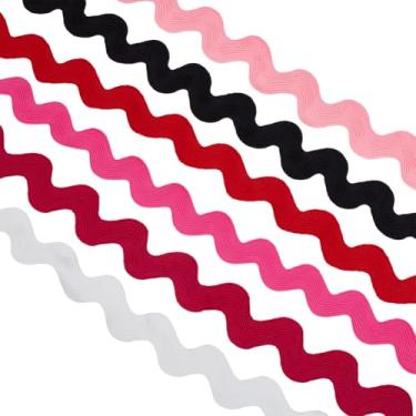 Imagem de GORGECRAFT 6 cores 0,78 pol. - 1,33 polegadas/20-34 mm Rick Rack Trim 12 jardas RIC Rac Wave Bending Franja Ribbon Zig Zag Tecido trançado para costurar faixas de cabelo casamento faça você mesmo