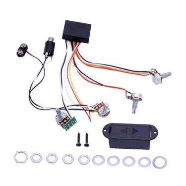 Imagem de MERIGLARE Circuito de pré-amplificador de baixo elétrico com equalizador ativo pré-cabeado, de fiação de substituição, acessório profissional leve, 2 Bandas