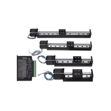 Imagem de X Y Z Eixo Motorizado Mesa Deslizante Tipo T Trilho Guia Linear Estágio CNC Mini Mesa Deslizante Motor Drive Kit Elétrico Linear Estágio (Curso de 300 mm, Passo de 6 mm)