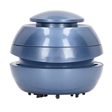 Imagem de Aspirador de pó de mesa elétrico automático azul baixo ruído operação com um clique Mini aspirador de pó para escritório liga de plástico pequeno compacto durável