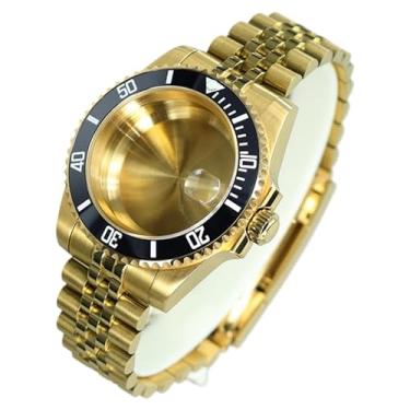 Imagem de FEIYASHI Caixa de relógio de aço SUB Diver dourada de 40 mm com vidro de cristal de safira para movimento NH35/34/36 Miyota8215 ETA2824, Tampa inferior sólida 5, For ETA2824 PT5000 Movement, Caixa de