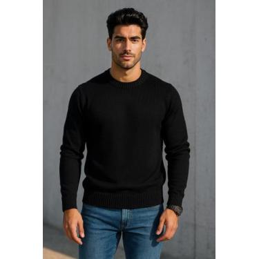 Imagem de Sueter masculino basico liso - Generica, Preto, M