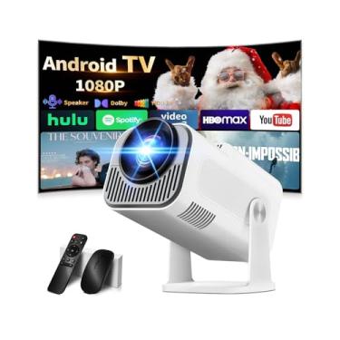Imagem de Mini projetor 1080p Full HD, projetor 4K com rotação de 180°, projetor portátil WiFi 6 e suporte Bluetooth 5.2, aplicativo integrado com correção de Keystone automática, projetor de conectividade HDMI