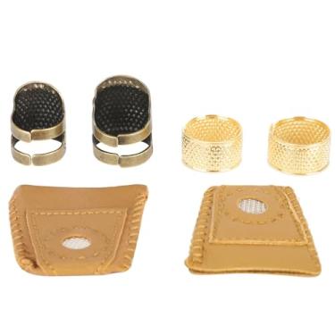 Imagem de KIMISS Protetor de Dedo de Dedo de Espessamento Ajustável para Costura, Bordado e Bordado - Dedal de Cobre para Maior Segurança Dos