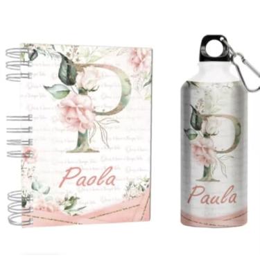 Imagem de Agenda 2026 + Garrafa - Personalizada com Nome - Alumínio - Alfabeto - Capa Dura Holográfica (Na compra colocar o nome na frente do remetente) (P)