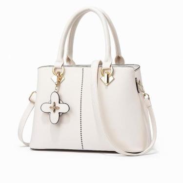 Imagem de Bolsa Feminina Casual Faculdade Espaçosa Fashion Alça Igreja COR:BRANC