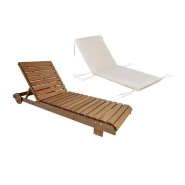 Imagem de Espreguiçadeira Em Madeira com Colchonete