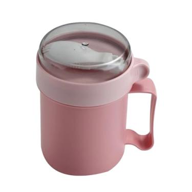Imagem de Copo Pequeno-Almoço - Tigelas de Cereal Portáteis com Capacidade para 500ml e Colher Dobrável,Caneca De Sopa Portátil Com Alças,Para Leite E Massas E Alimentos E Bebidas E Arroz