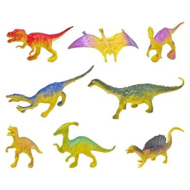 Imagem de Kit Educativo com 8 Miniaturas de Dinossauros, Brinquedo Infantil em Plástico Atóxico, Colorido, Coleção Jurássica