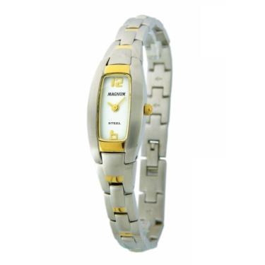 Imagem de Relógio Magnum Feminino Ref: Ma28261B Retangular Bicolor