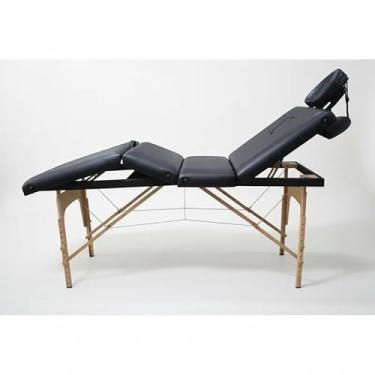 Imagem de Maca Portátil e Dobrável Goldlife 4 Seções 250Kg 1,95x70Cm Com Capa Tranporte Preta