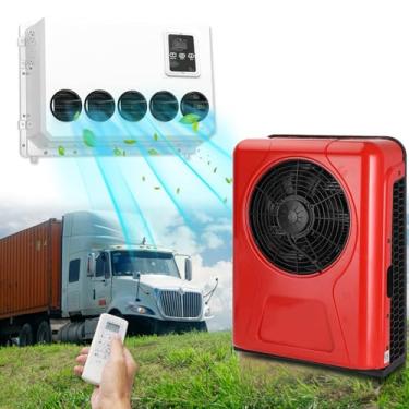 Imagem de Ar condicionado de 12 V 11.000 BTU, ar condicionado CC de 12 volts para estacionamento de caminhões, unidade CA elétrica dividida, refrigeração silenciosa de alta eficiência para semi-caminhão