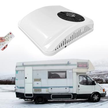 Imagem de Combo de aquecedor de ar condicionado de teto RV de 12 V Van de baixo ruído, unidade A/C de teto de 12 volts, aquecimento e resfriamento para acampamento, caminhão, trailer, barco