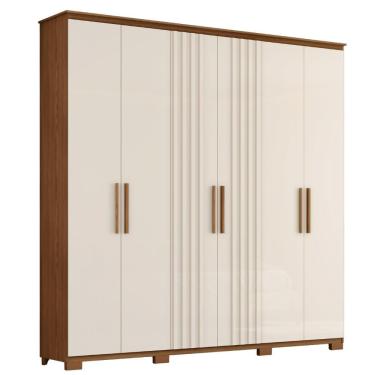 Imagem de Guarda Roupa Casal 6 Portas 214 Cm Avila Nature Off White Henn Nature Off White