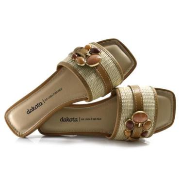 Imagem de Sandália Rasteira Feminina Dakota, Bege, 36