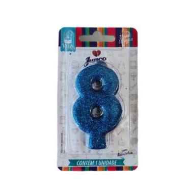 Imagem de VELA ANIVERSARIO AZUL Nº 8 - Junco