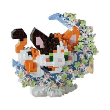 Imagem de Blocos De Montar Mini Panda E Raposa, Modelo De Montagem Flor E Lua, B