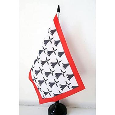 Imagem de Bandeira de mesa de Limousin, AZ FLAG, 12,7 cm x 20,32 cm - Bandeira de mesa de Limousin, região francesa, 21 cm x 14 cm - Bastão de plástico preto e base