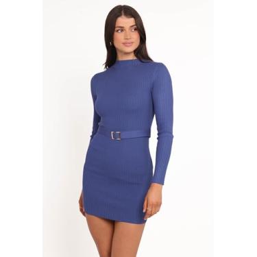 Imagem de Petal & Pup Minivestido feminino Wilda-manga comprida azul-marinho, Azul marino, M