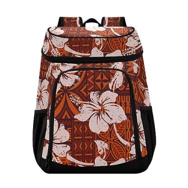 Imagem de Bolsas térmicas vintage havaianas com isolamento térmico para praia, 36 latas, mochila de almoço masculina para trabalho, piqueniques, acampamento, caminhada