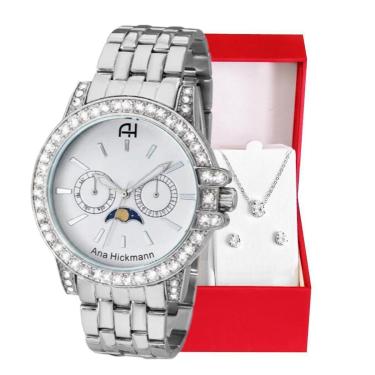 Imagem de Relógio Feminino Champion Ana Hickmann Prata AH30120Q-Feminino