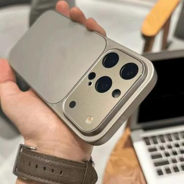 Imagem de HTVJFXCapa de luxo magnética fosca à prova de choque para iPhone 15 Pro, cores primárias, com carregamento sem fio (para iPhone 15 Pro/cinza)