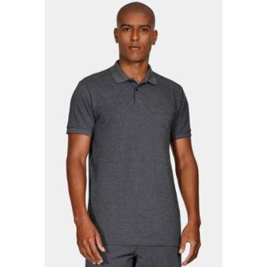 Imagem de Polo Manga Curta Lisa Piquet Grafite Mescla-Masculino
