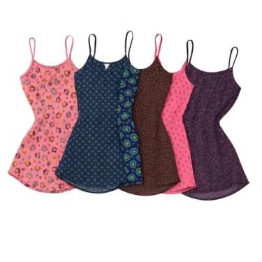 Imagem de Camisola Com Fendas e Laço Malha Fria P ao Plus Size Valéria, Sortidas