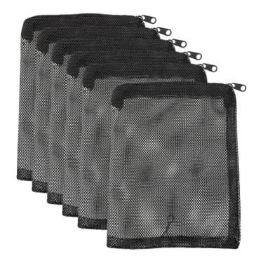 Imagem de ccHuDE 20 peças sacos de filtro de mídia de aquário reutilizáveis sacos de filtro de malha fina sacos de filtro de aquário preto sacos de filtro profissional com zíper para anéis de cerâmica