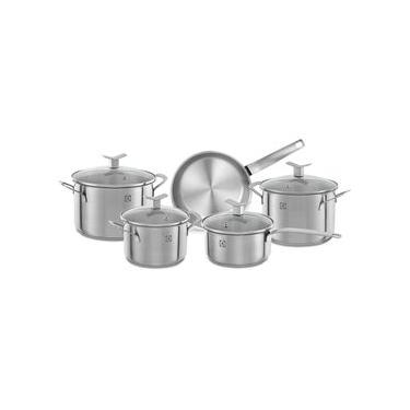 Imagem de Jogo de Panelas Electrolux Inox com 5 Peças Design com Fundo Triplo NA