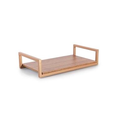 Imagem de Bandeja Frame Dourada/Freijó 14x27cm - Design Elegante e Prático para Servir e Decorar Forma Utilidades