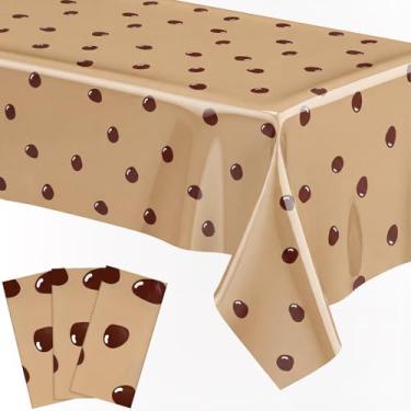 Imagem de Oudain 3 peças de toalha de mesa para festa de biscoitos, decoração de chá de bebê, grande, material de festa de plástico 137 x 274 cm, decoração para chá da tarde, férias, aniversário, sala de jantar
