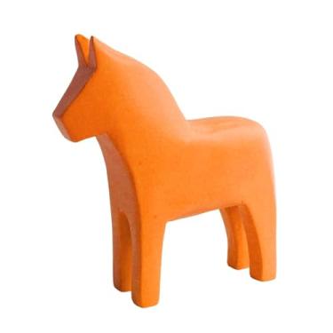 Imagem de Bothyi Coleção de enfeites de mesa com estatueta de cavalo sueco Dala, arte e artesanato, decoração do Ano do Cavalo para estante, quarto e sala de jantar, Laranja